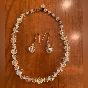 Crystal Choker Necklace and Earrings